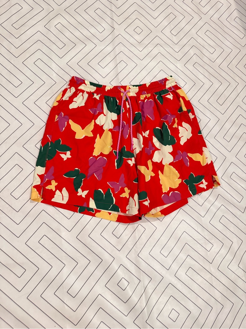 Outdoor Voices Bright Red Floral Hybrid Shorts